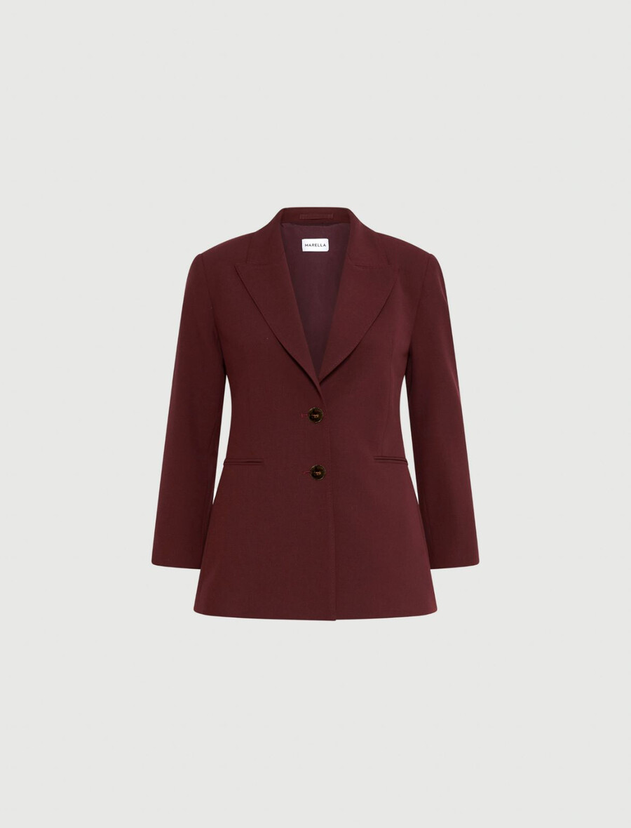 blazer aus viskose-canvas-mischgewebe - bordeaux