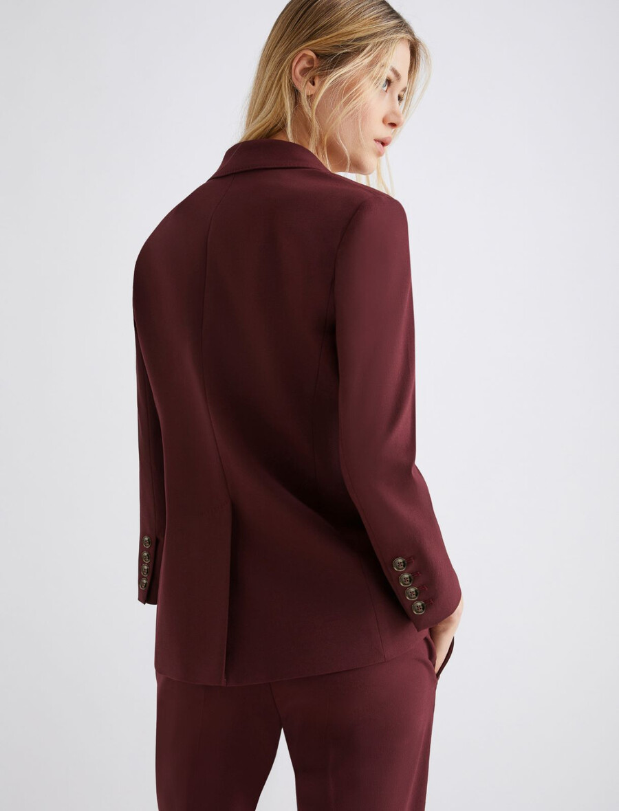 blazer aus viskose-canvas-mischgewebe - bordeaux