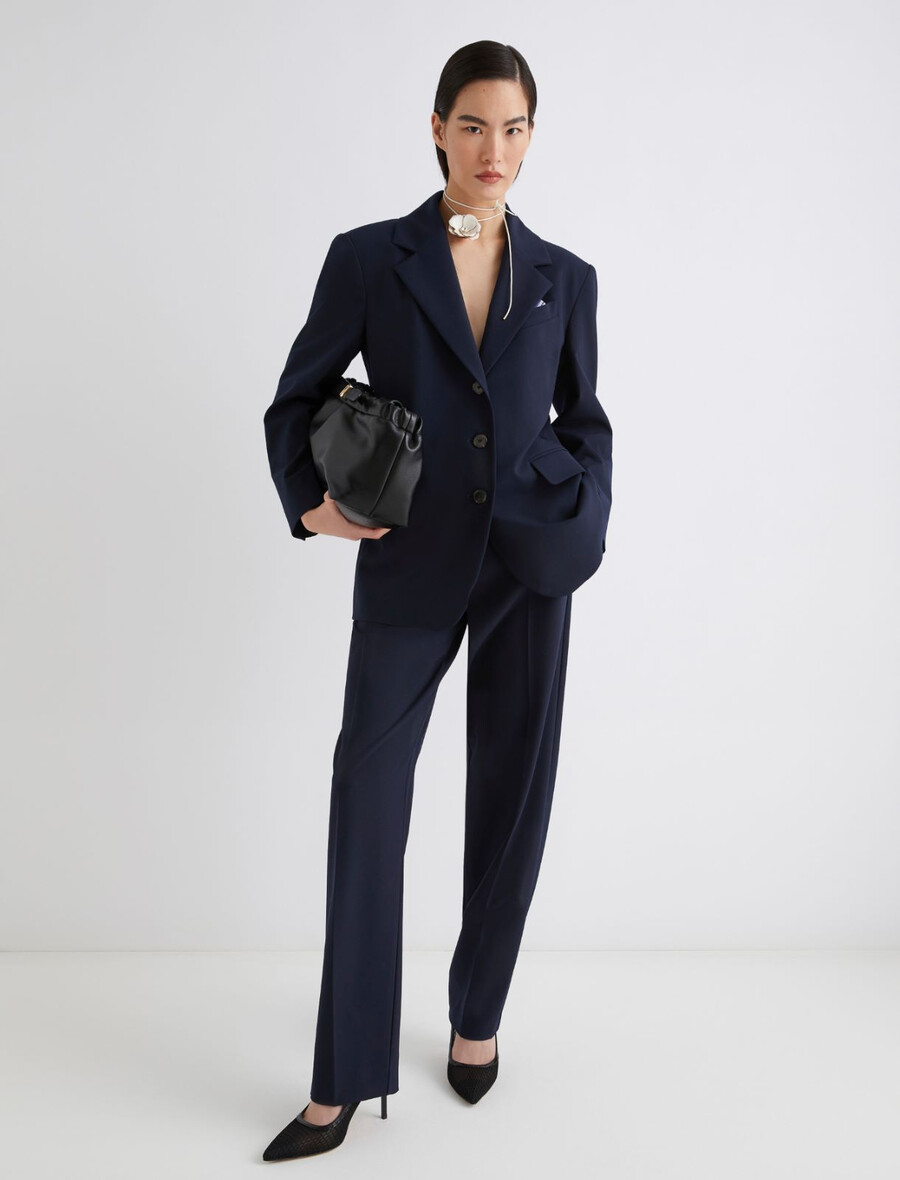 schmal geschnittene hose - marineblau