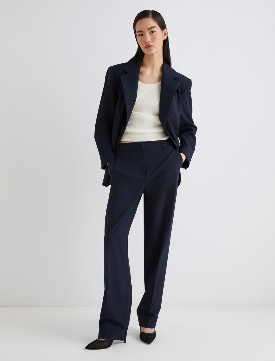 schmal geschnittene hose - marineblau