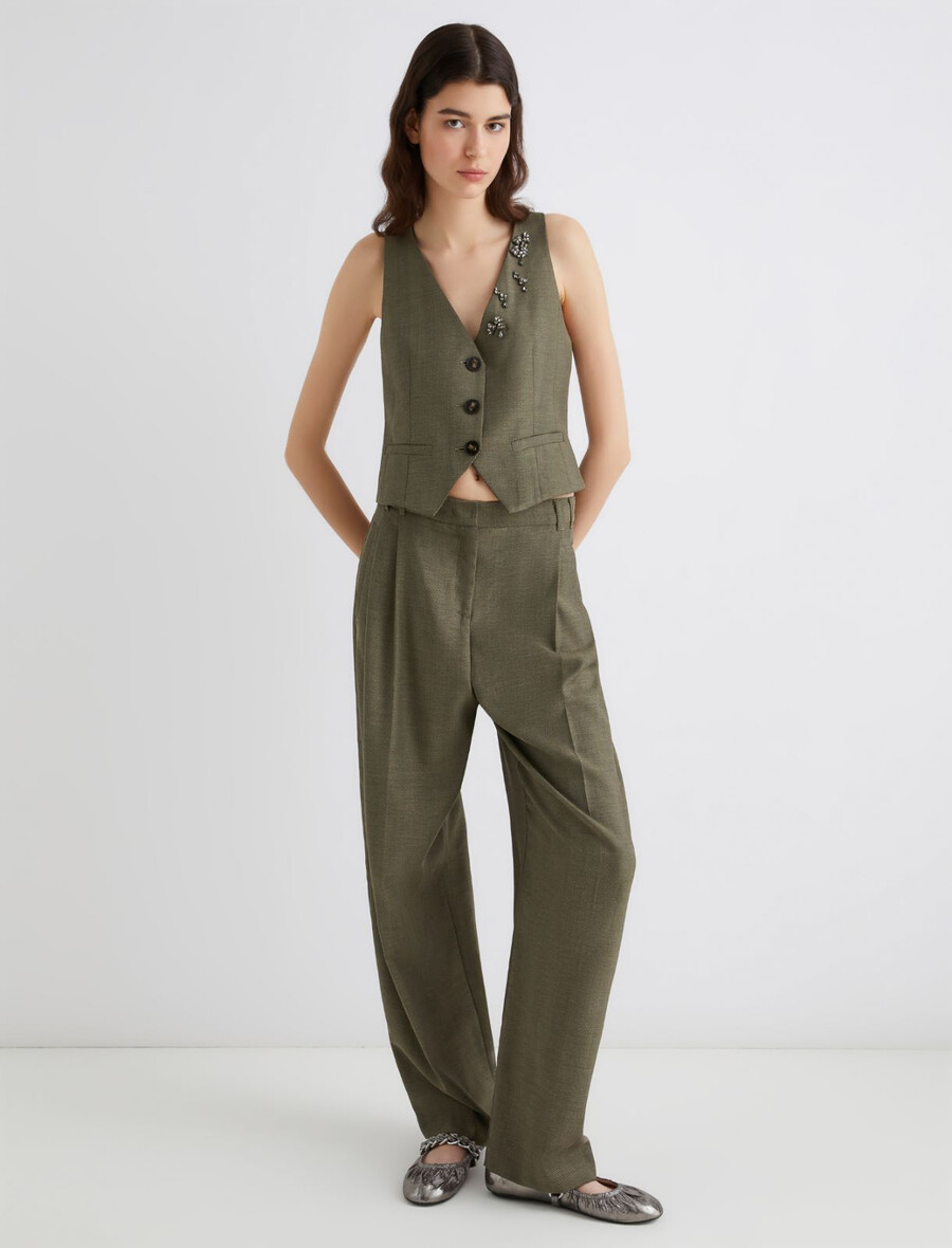 karottenförmige twillhose - kaki