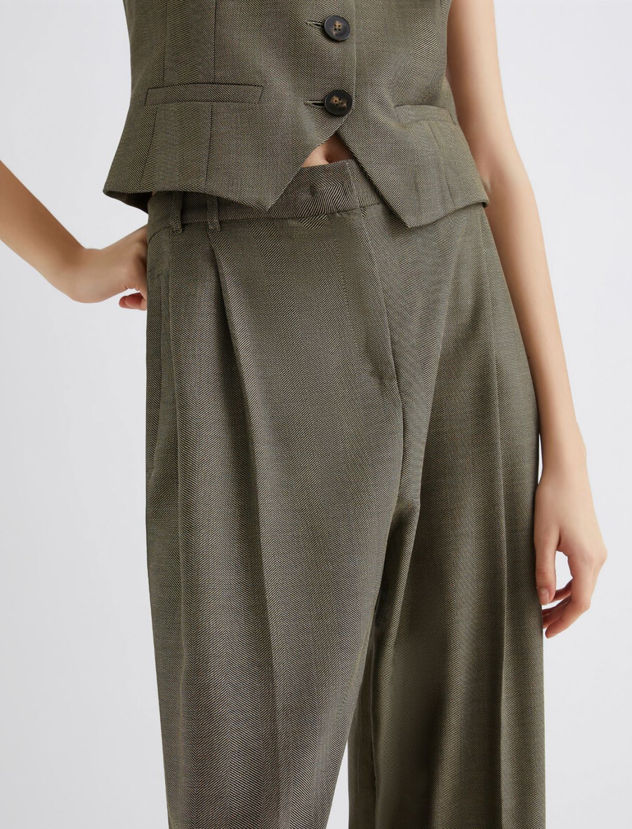 karottenförmige twillhose - kaki