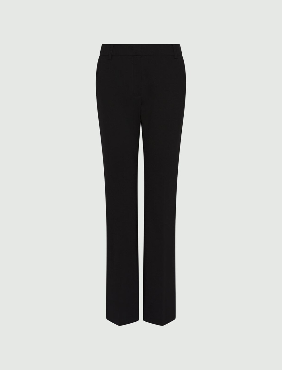 schmal geschnittene jerseyhose - schwarz