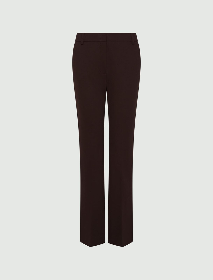 schmal geschnittene jerseyhose - braun