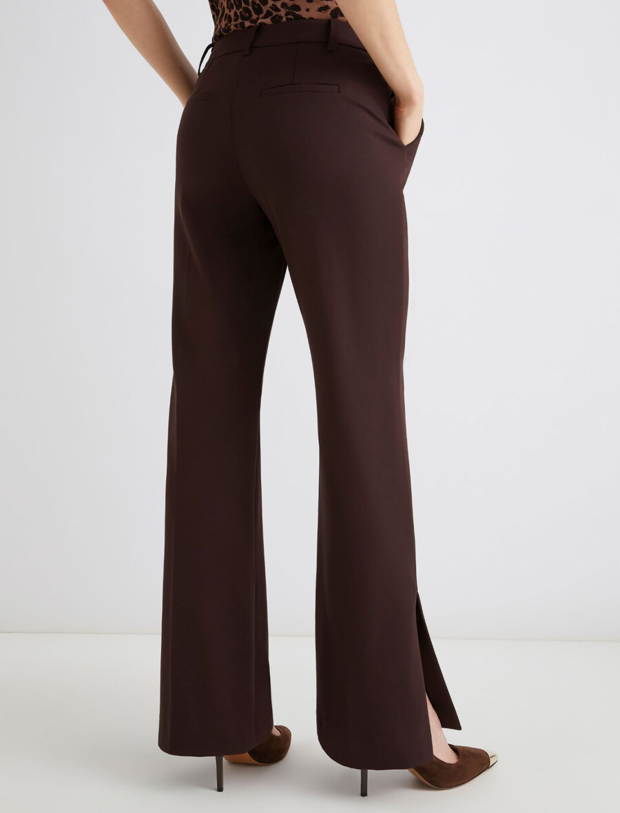 schmal geschnittene jerseyhose - braun