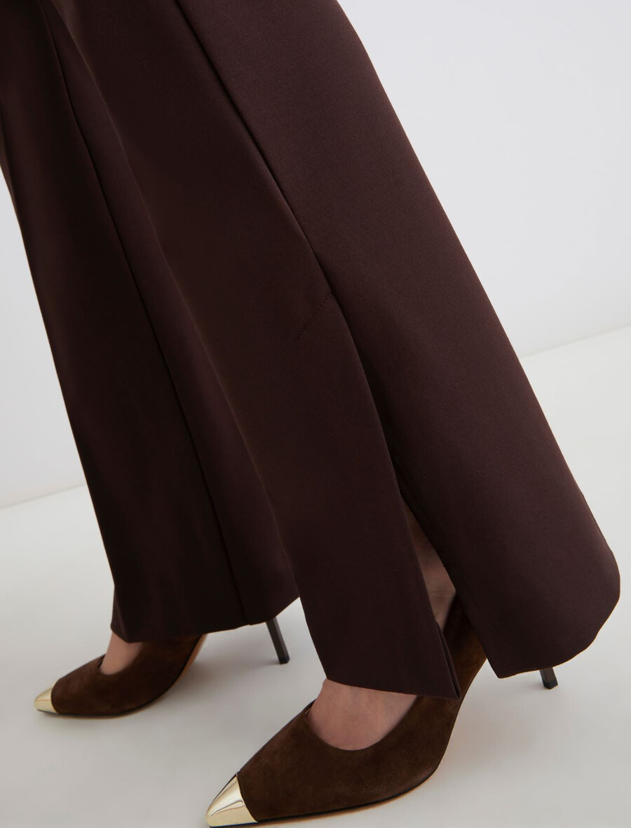 schmal geschnittene jerseyhose - braun