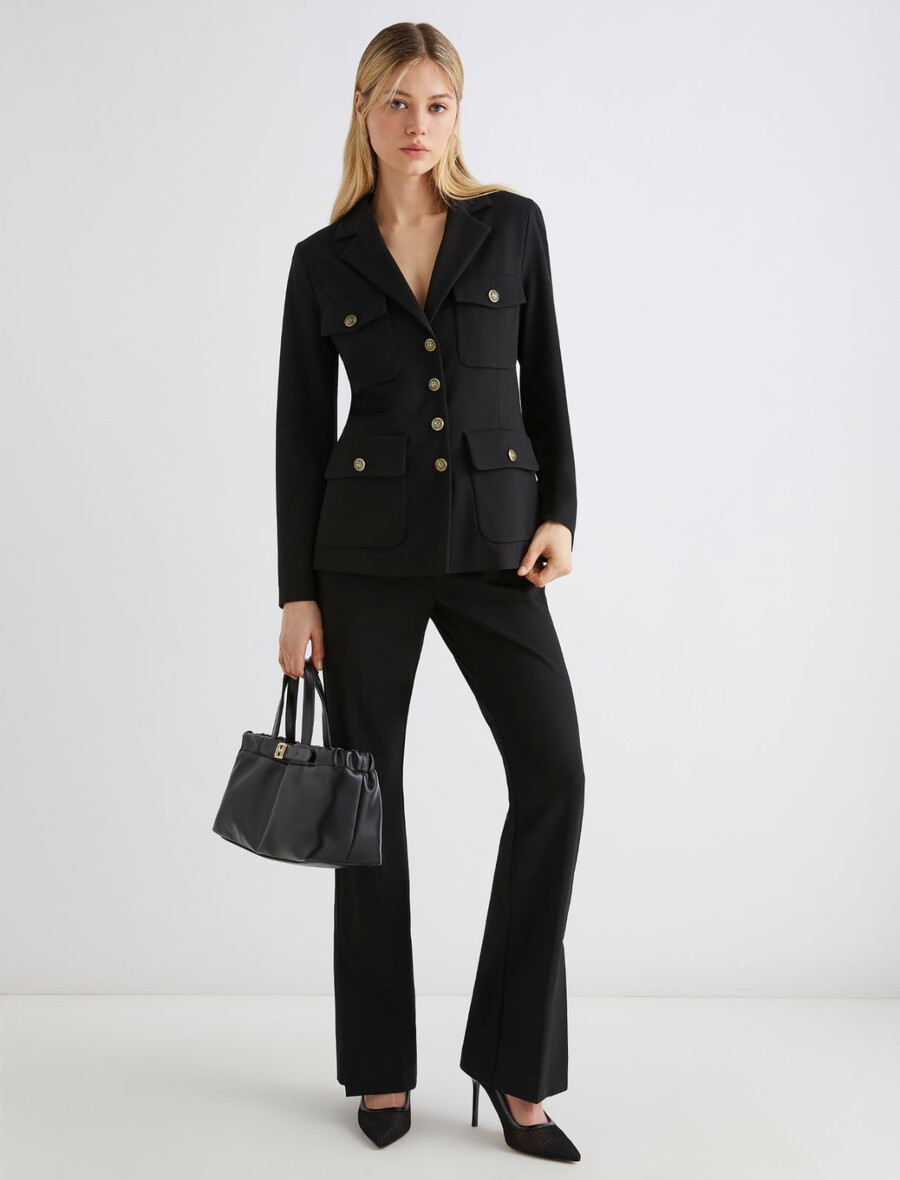 jersey-sahara-jacke - schwarz