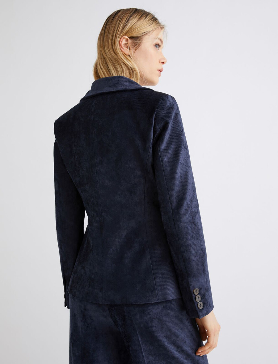 einreihiger cordblazer – mitternachtsblau