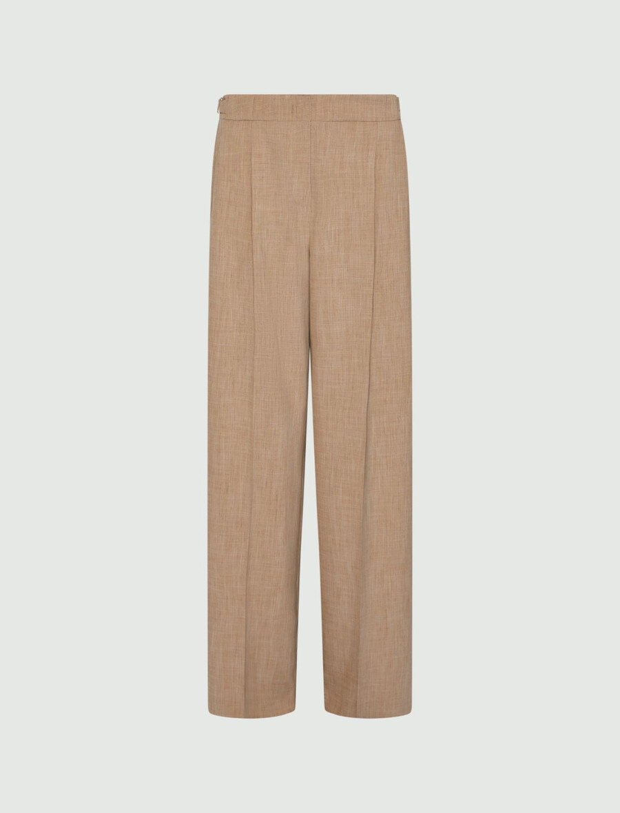 stretch-hose mit weitem bein - beige