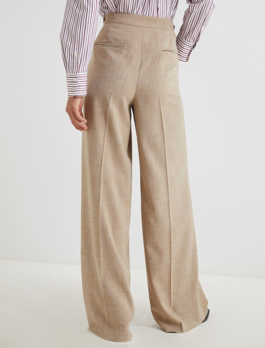 stretch-hose mit weitem bein - beige