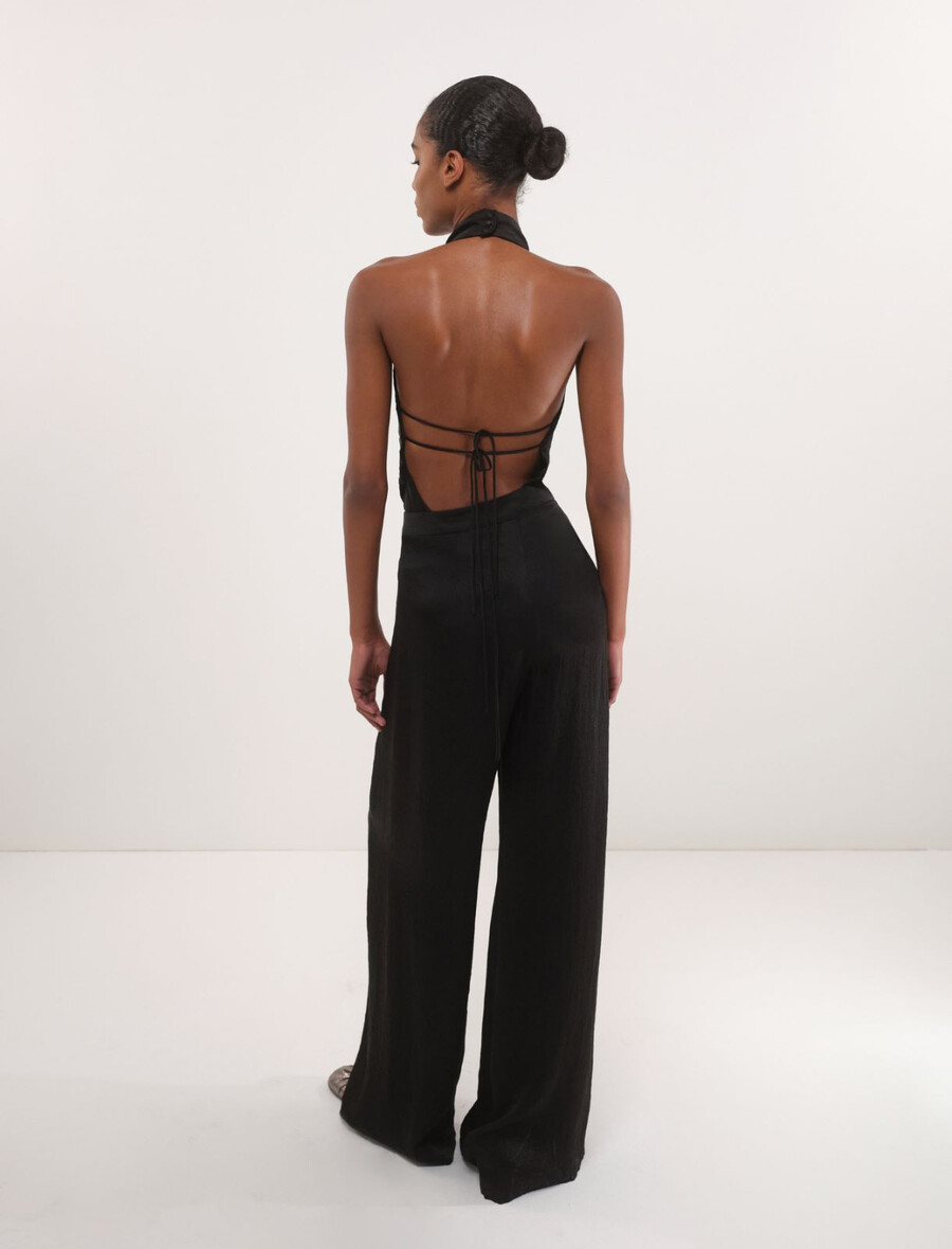 crinkle-twill-hose - schwarz