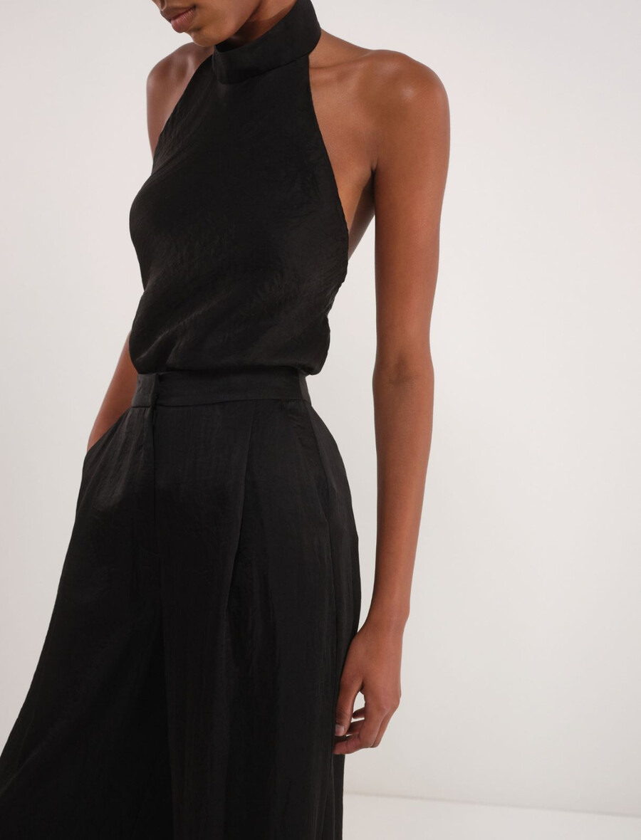 crinkle-twill-hose - schwarz