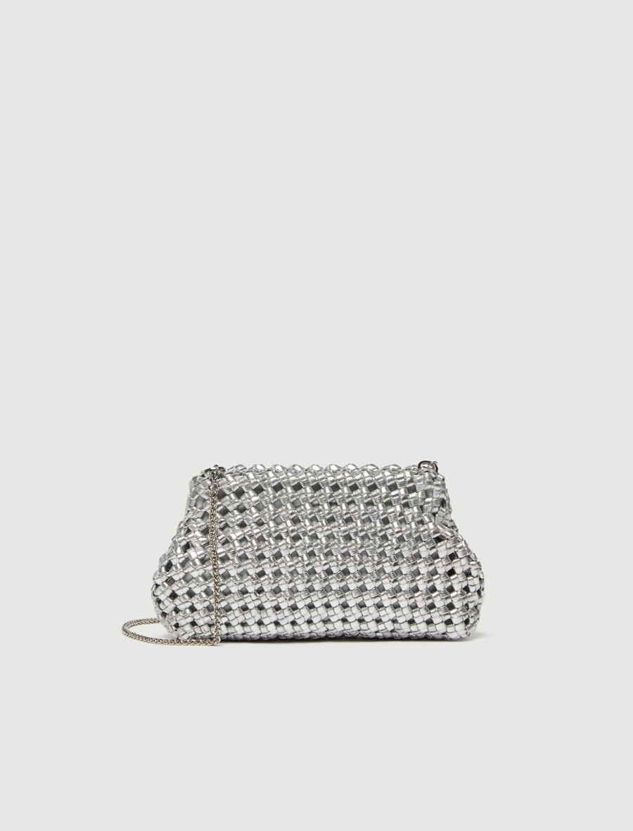 elegante kleine clutch – silber