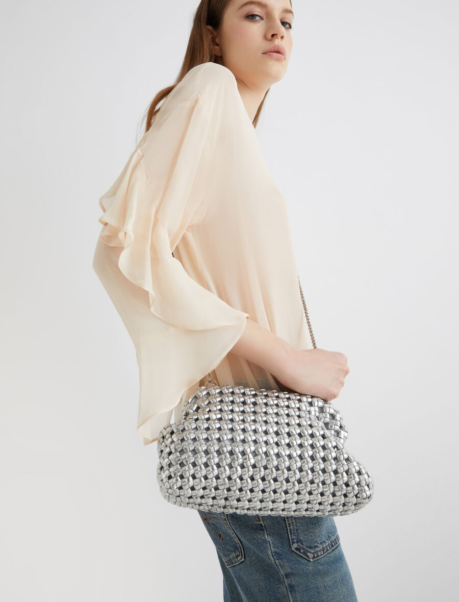 elegante kleine clutch – silber