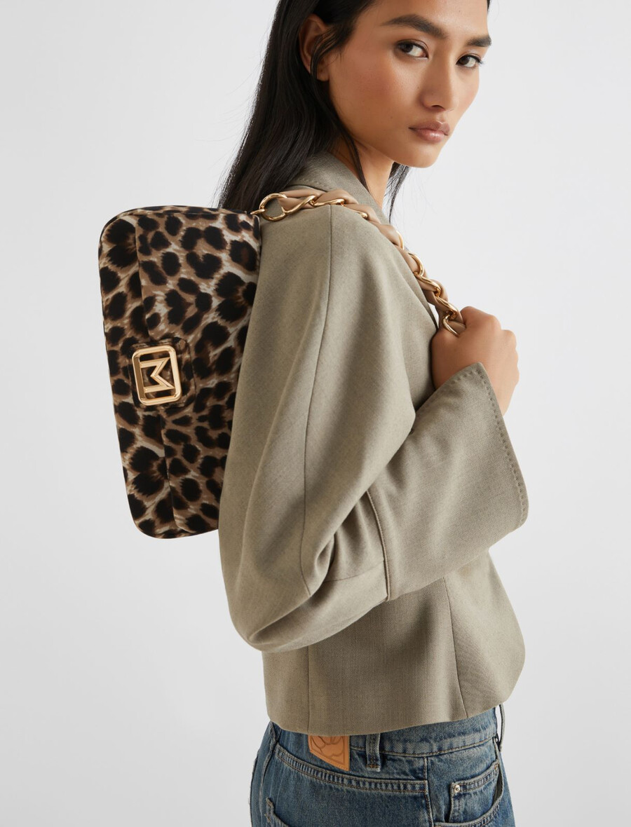 le muse mittelgroße tasche aus gepunktetem stoff - beige schatten