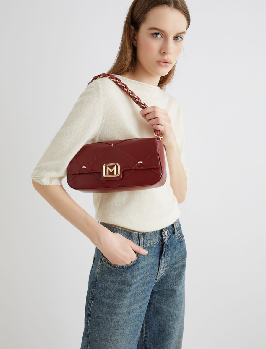 le muse mittelgroße tasche mit rautenmuster - bordeaux
