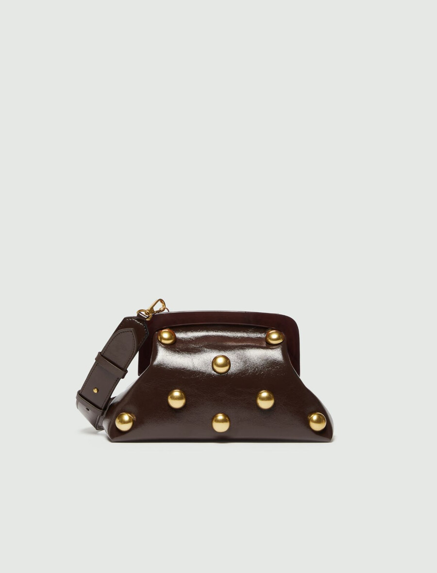 kleine lederclutch – dunkelbraun