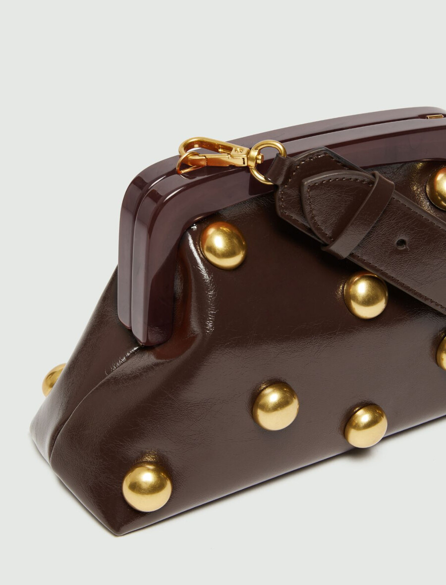 kleine lederclutch – dunkelbraun