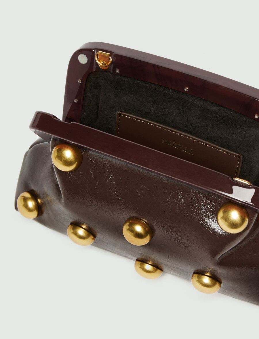 kleine lederclutch – dunkelbraun