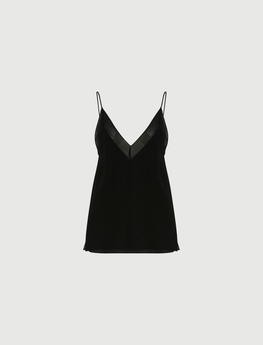 georgette-camisole-top – schwarz