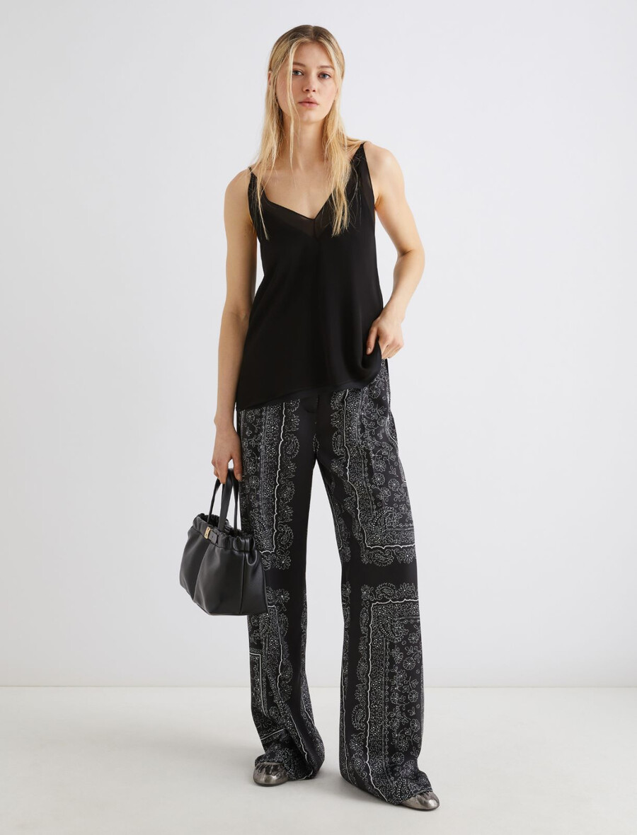 georgette-camisole-top – schwarz