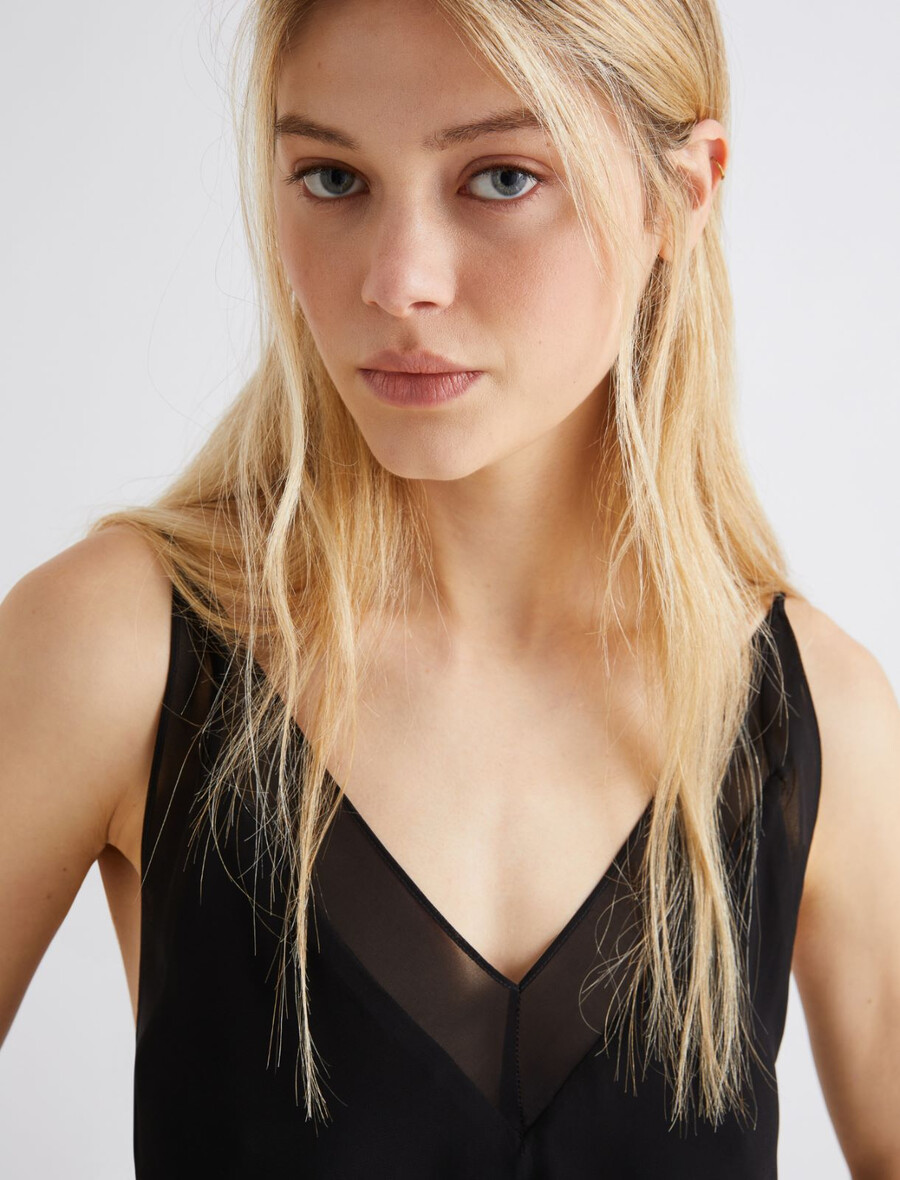 georgette-camisole-top – schwarz