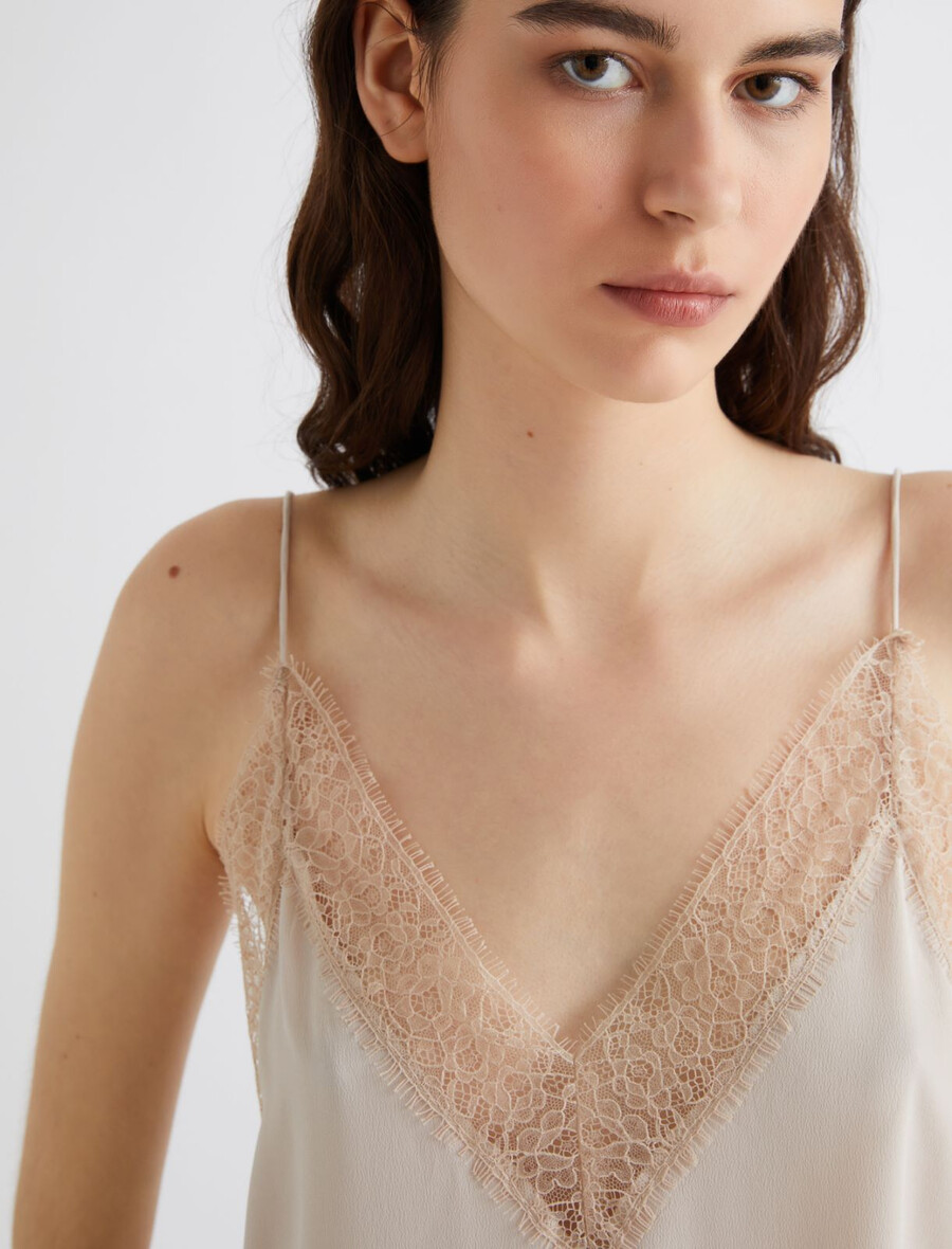 camisole-top aus seidenmischgewebe - rope