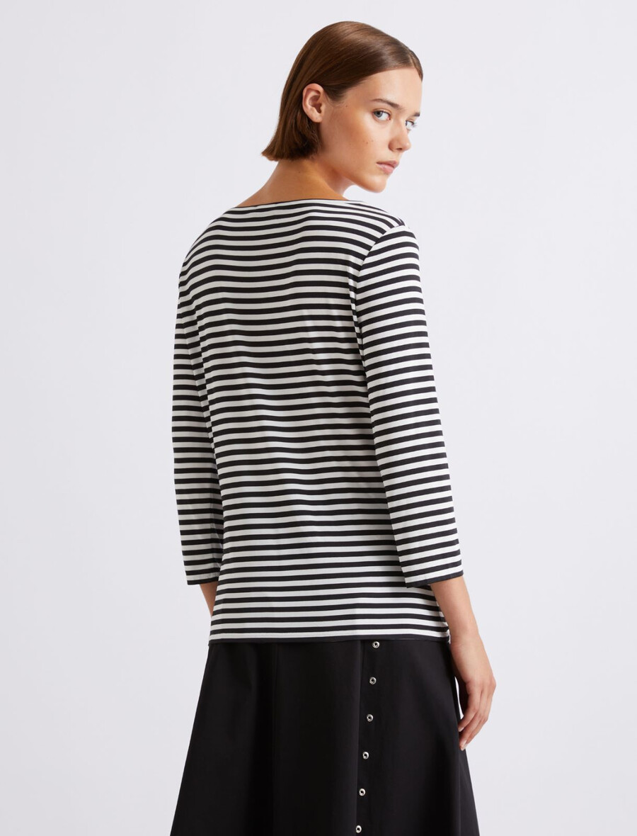 gestreiftes jersey-t-shirt - creme