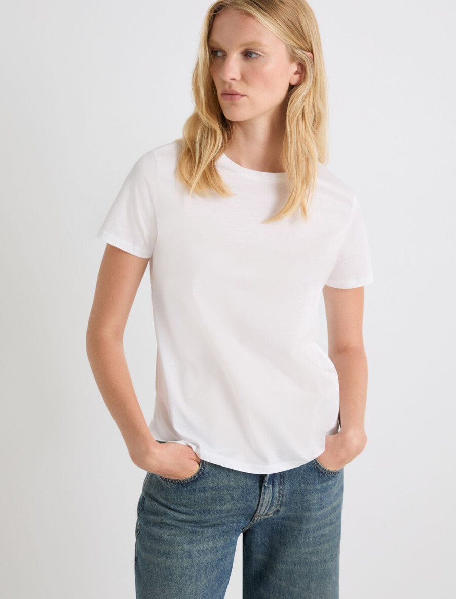 jersey-t-shirt - optisches weiss