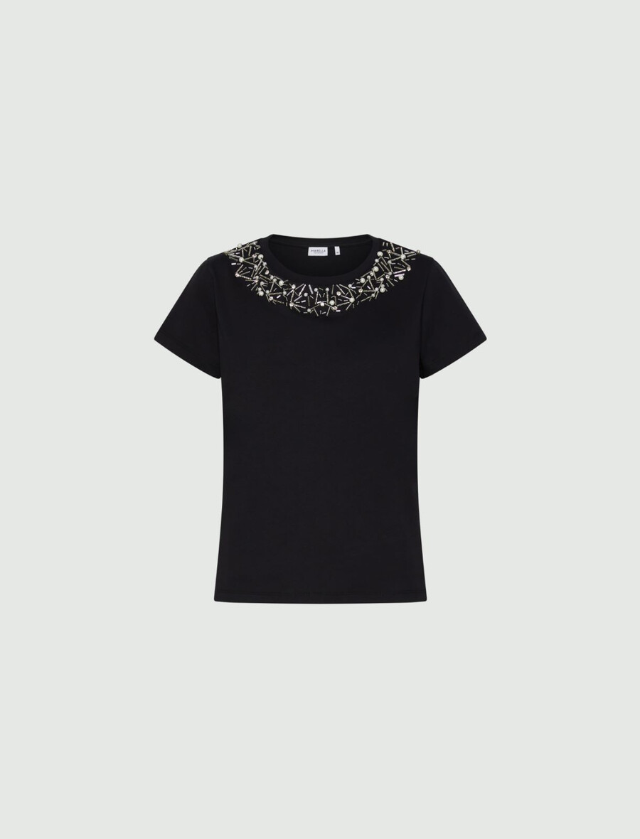 kristall-t-shirt - schwarz