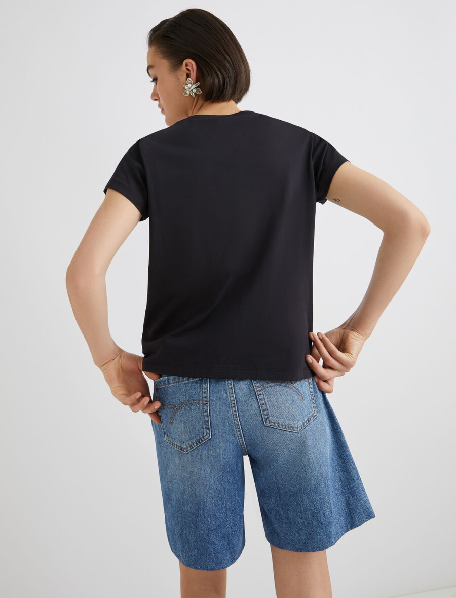 kristall-t-shirt - schwarz