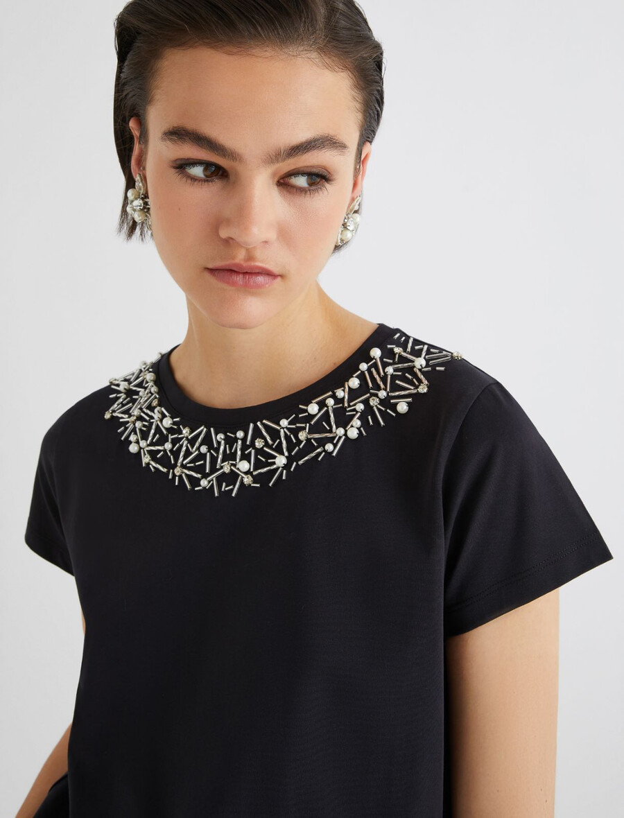 kristall-t-shirt - schwarz