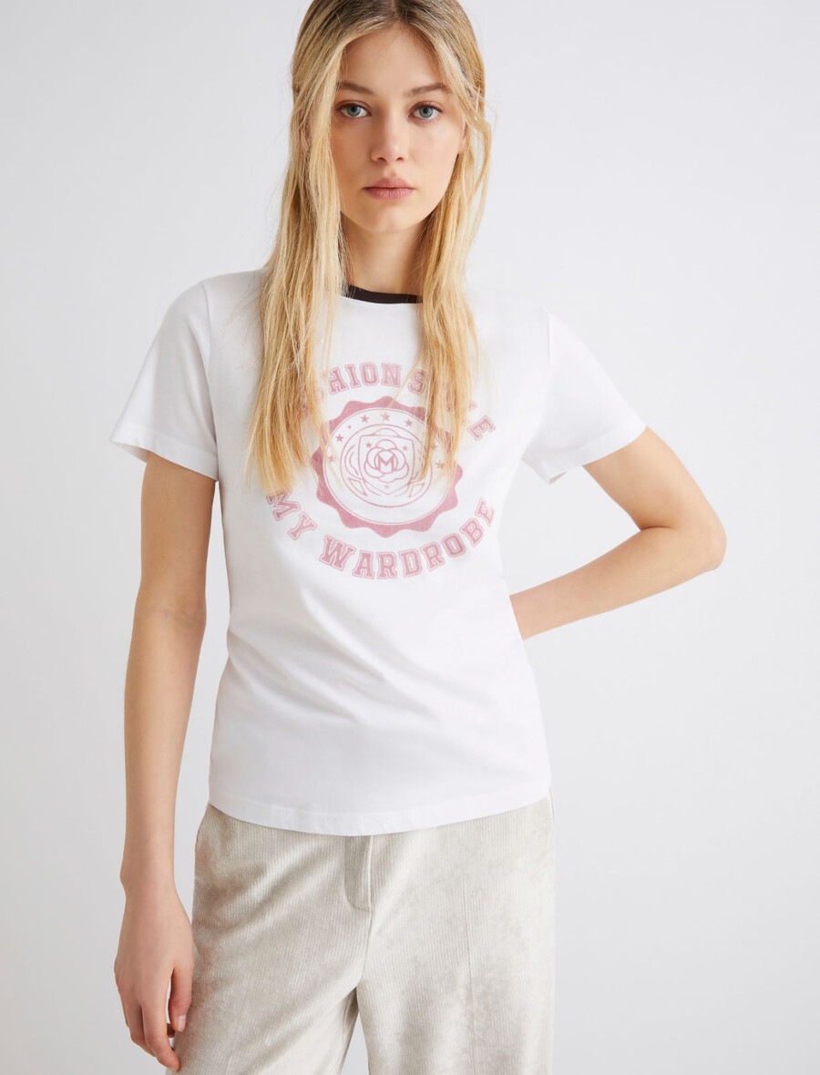 bedrucktes t-shirt – optisches weiss