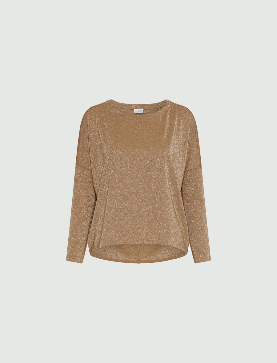 lässiger pullover mit lurex-verzierung – gold