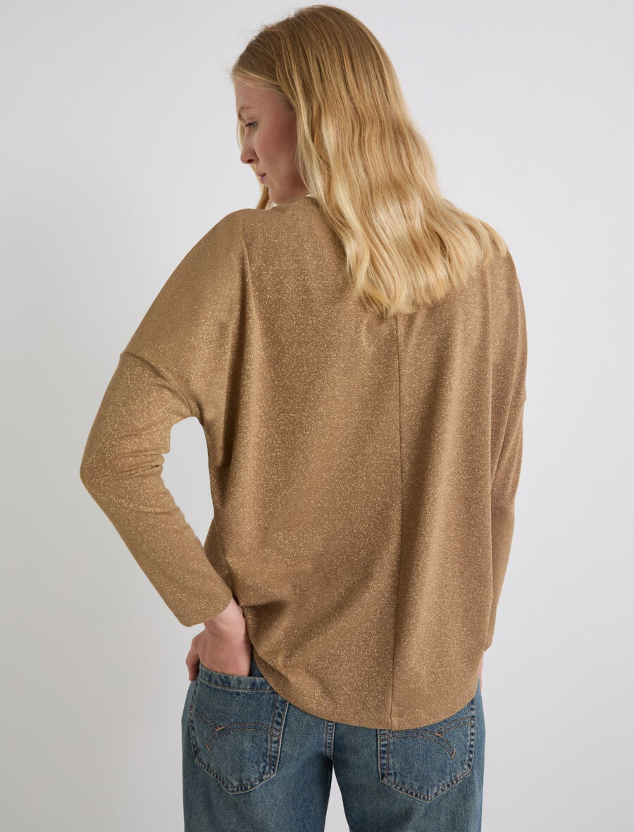 lässiger pullover mit lurex-verzierung – gold
