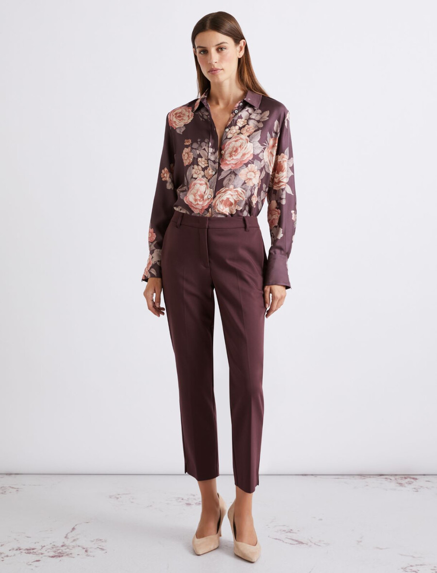 stretch-baumwollmischhose - bordeaux