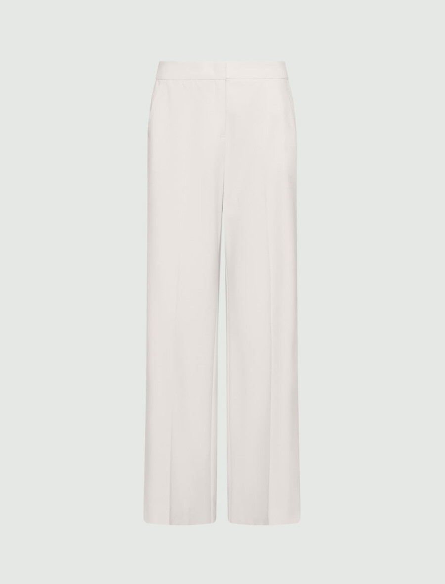 gerade geschnittene stretch-canvas-hose - weiss
