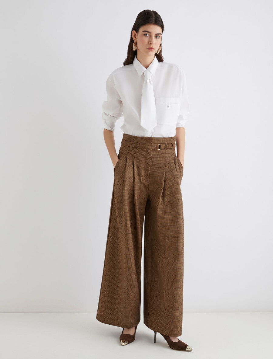 hochgeschnittene hose - camel