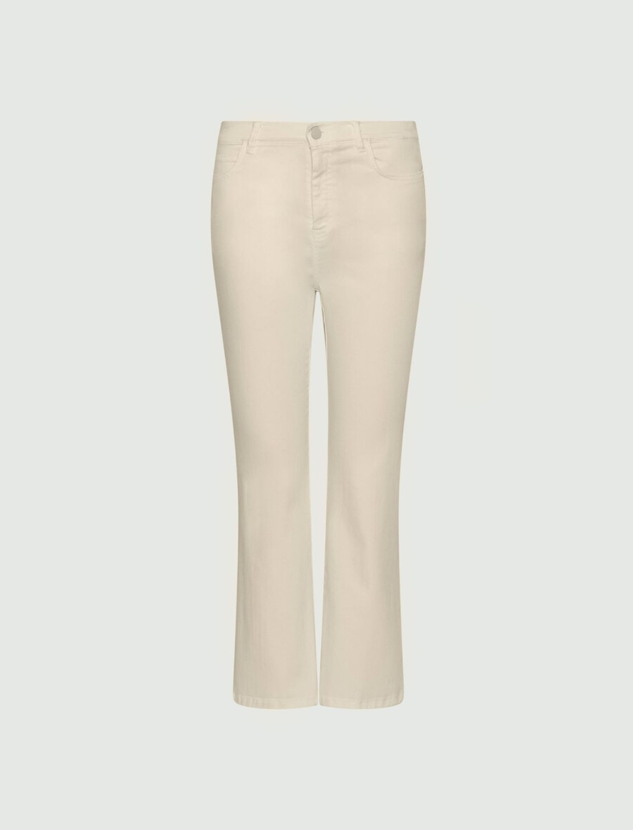 ausgestellte verkürzte jeans – creme