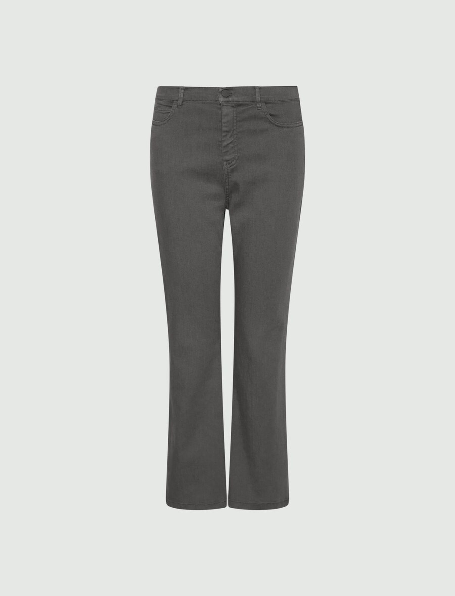 ausgestellte verkürzte jeans – olive