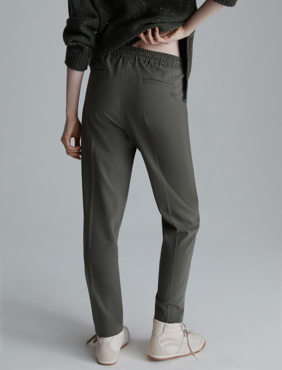jogginghose aus stretch-twill – oliv