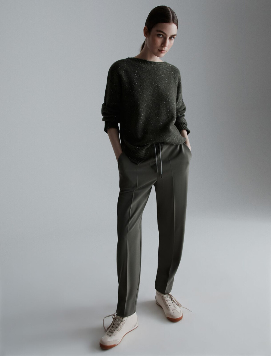 jogginghose aus stretch-twill – oliv