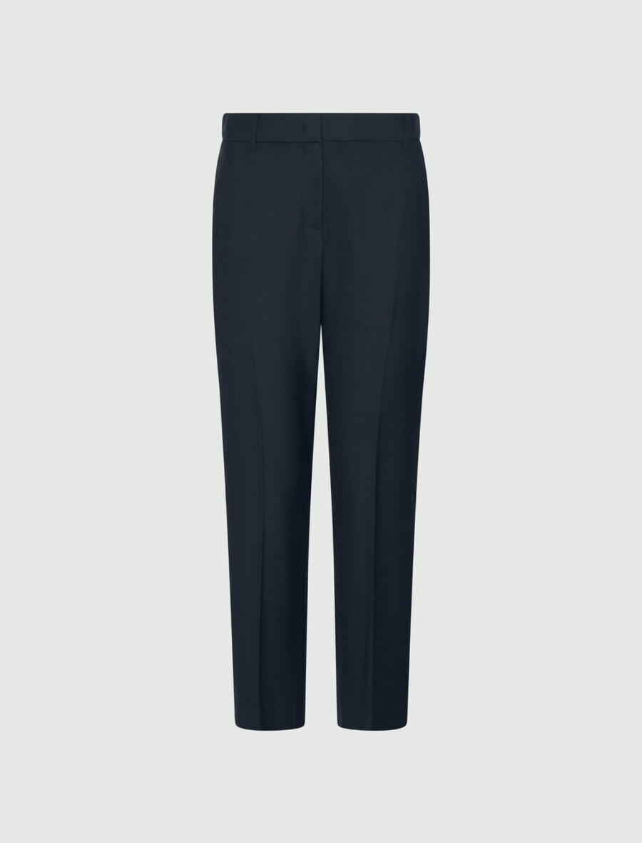 schmale gabardinehose - dunkelgrau