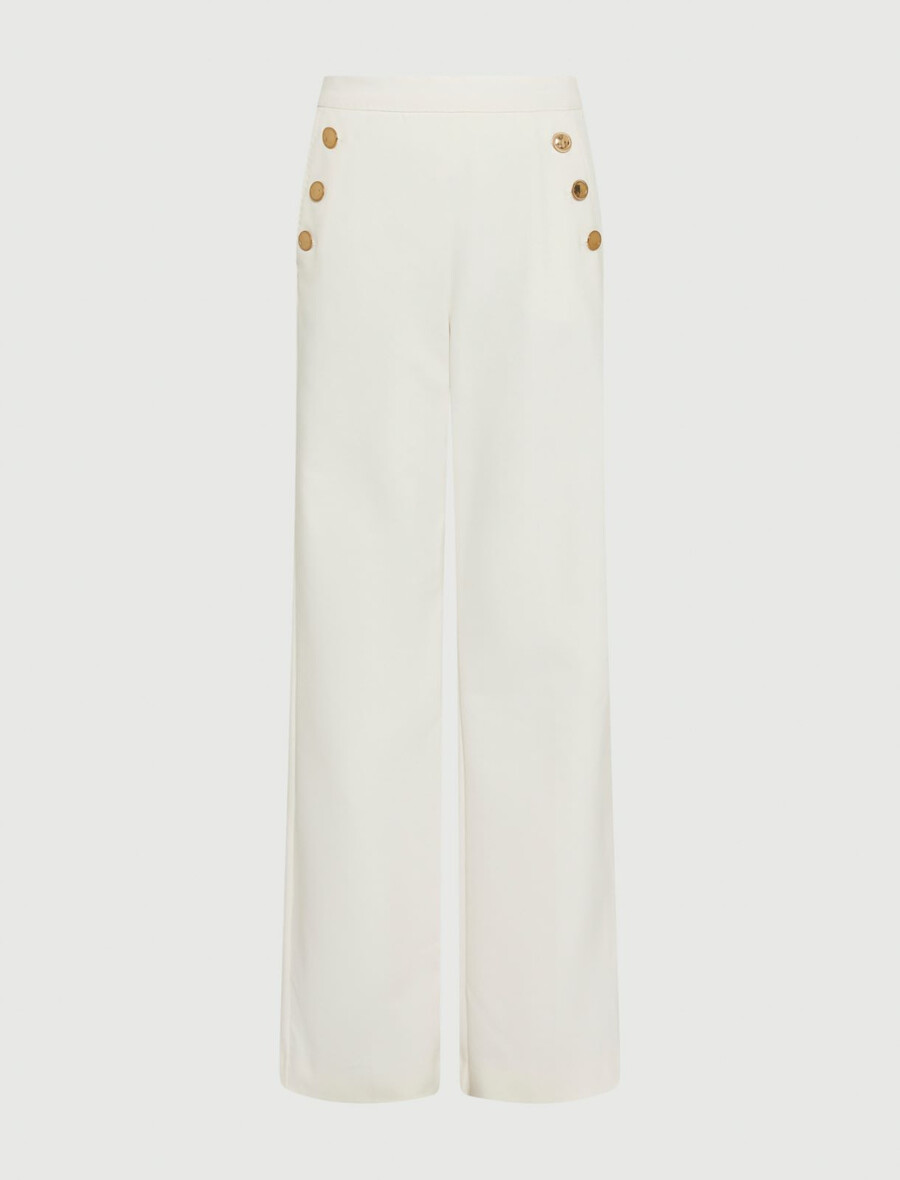 hochgeschnittene geknöpfte hose – weiss