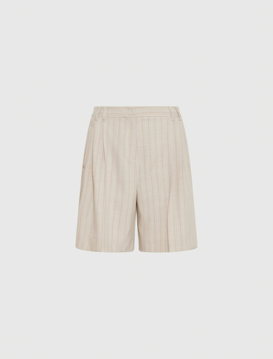 bermudashorts aus stretch-canvas - ecru